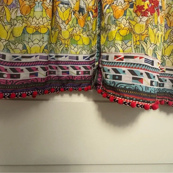 Johnny Was Theda Floral Tunic 100% SILK BOHO Chic Flowy Blouse Medium - Picture 3 of 10